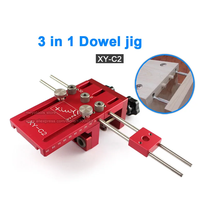Dowelling Jig for Furniture Fast Connecting Cam Fitting 3 In 1 Woodworking Drill Guide Kit