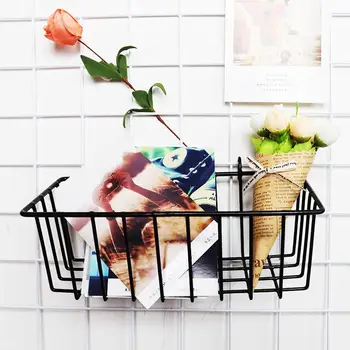 

Mesh Hanging Storage Basket Iron Wall Decoration Innovative Flower Pot Shelf Small Items Display Sundries Storage Rack