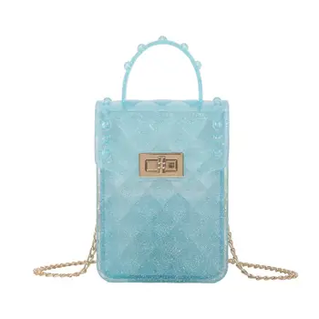

2019 new Jelly bags female fund mini chain transparent PVC handbag beach bag