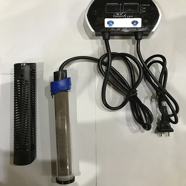 600w double lcd display submersible wifi aquarium heater remote