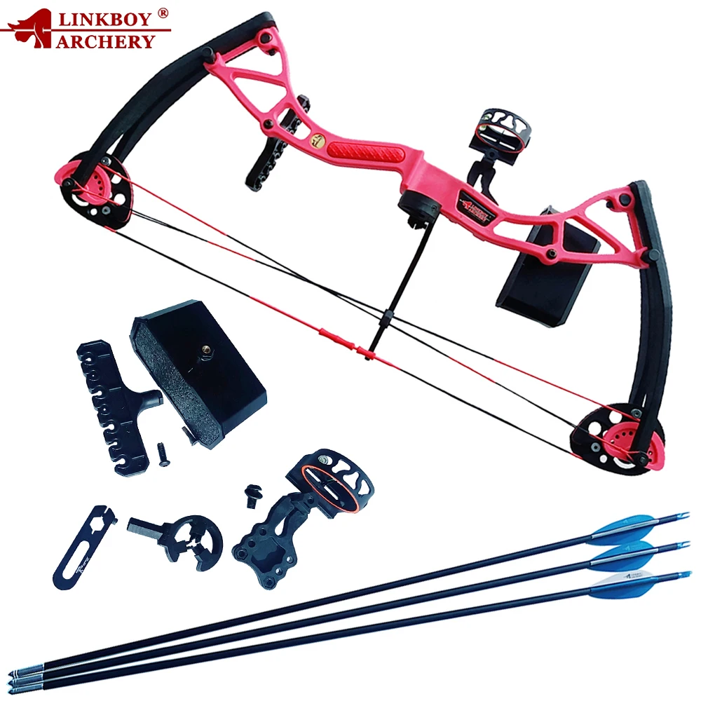 

Linkboy Archery 4 Color 10-20 Lbs Children Compound Bow Draw Length 17-26 Inches for Children Archery Shooting Exercise Toy Gift