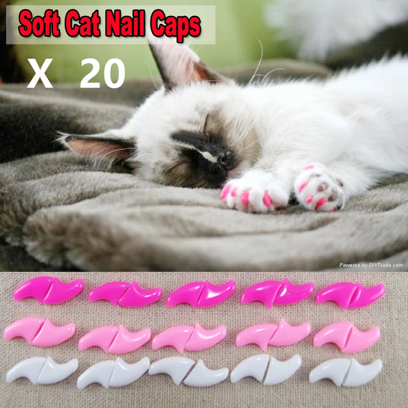 Cat Nail Covers YMCCOOL 100pcs Cat Nail Caps/Tips Pet Cat Kitty