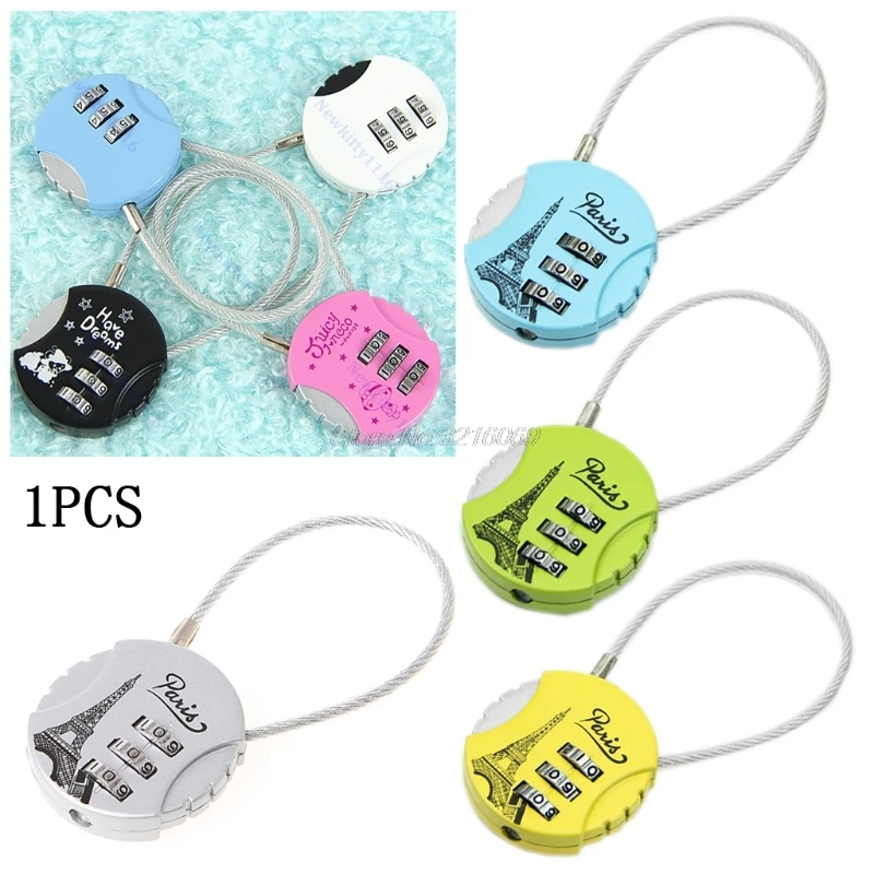 

Mini Cute 3 Digit Combination Travel Luggage Suitcase Lock Padlock Security 21B