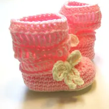 Розовые и кремовые ботинки для новорожденных девочек. Готов к отправке. От 0 до 6 месяцев. Розовые и кремовые сапоги с бантом. Детские пинетки