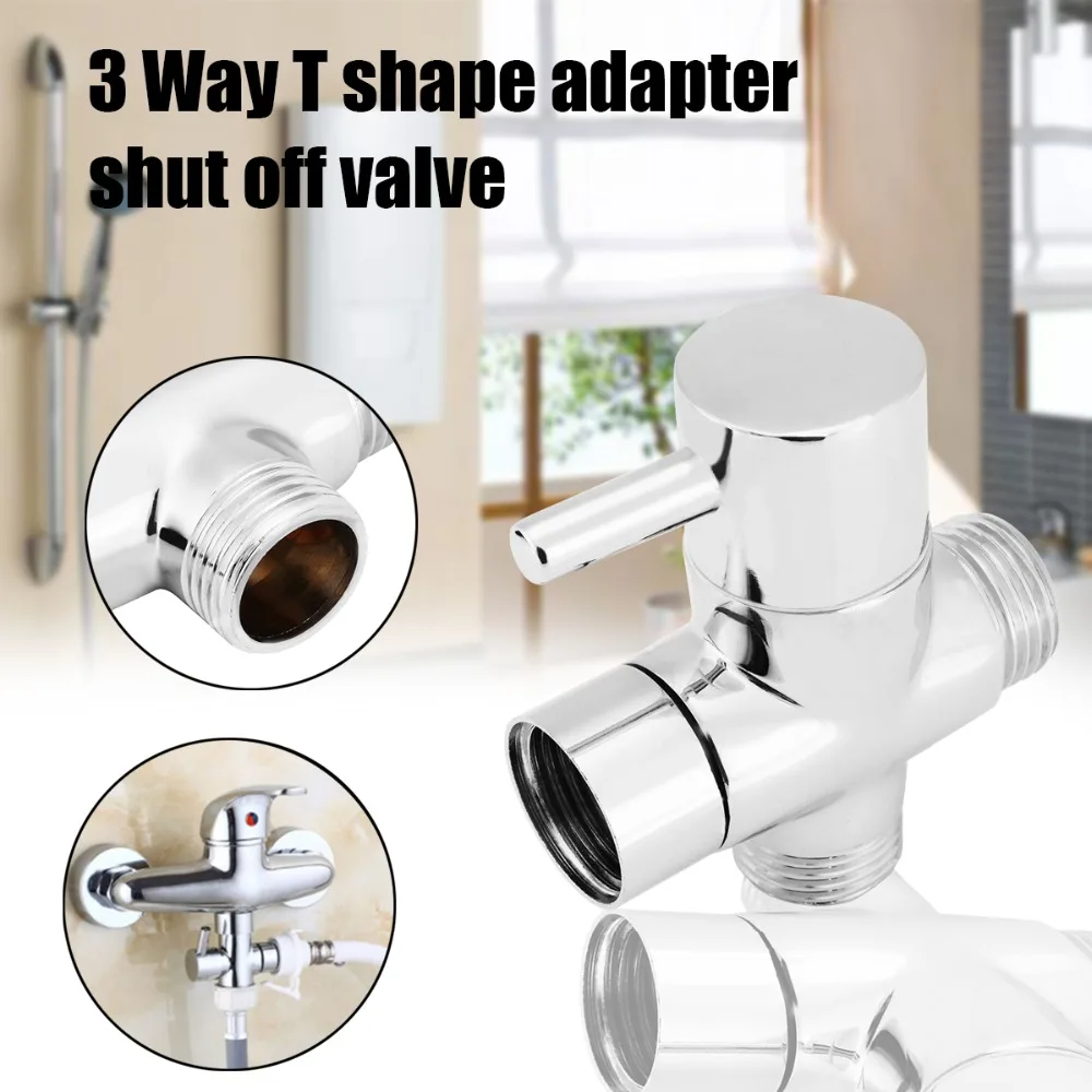 

Mayitr G1/2 Brass Valve Core Solid 3 Way T-adapter for Bidet Sprayer Shower Set Diverter valve Chrome Shower Water Separator