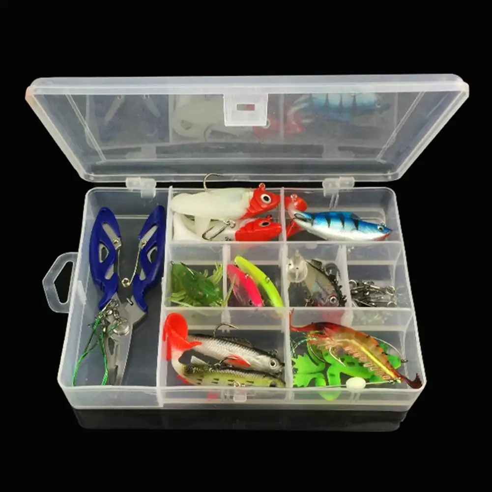 LumiParty 34Pcs Assorted Fishing Tackle Kits Artificial Minnow Shrimp