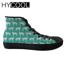 HYCOOL спортивная обувь для улицы; Женская прогулочная обувь на плоской подошве с принтом милой собачки; высокие кроссовки для женщин; парусиновая обувь