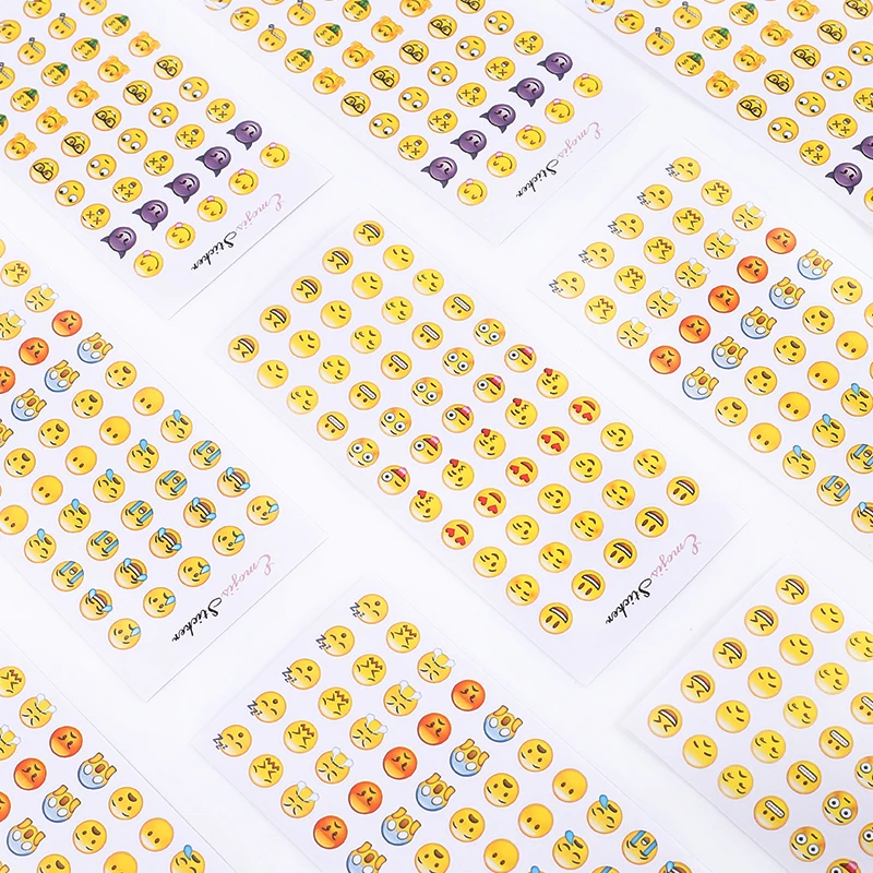 

Cute Emoticons Stickers 12 Sheets with Same Faces Christma Kids Stickers Adhesive Labels