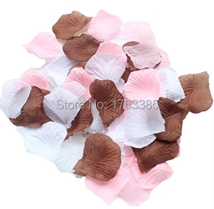 Mixed White Pink Tan Silk Rose Petals Artificial Flowers Wedding Centerpieces Home Decoration Confetti Party Favor (600)