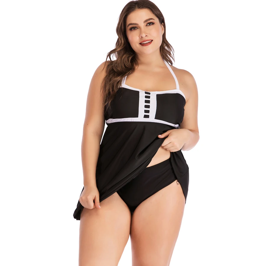 

2 Pieces Swimsuit Bikinis Set Tankini with Shorts Women Print Swimwear Plus Big Size 6XL Bathing Suit Beachwear