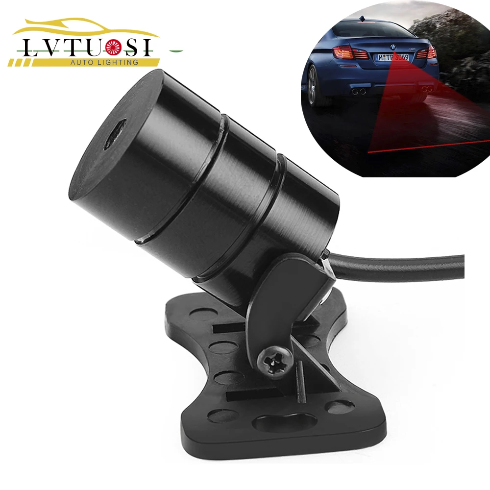 

LVTUSI 1Pcs Car Warning Laser Tail LED Light Auto Brake Parking Lamp Rearing Lights External Car Styling Source Red Color G