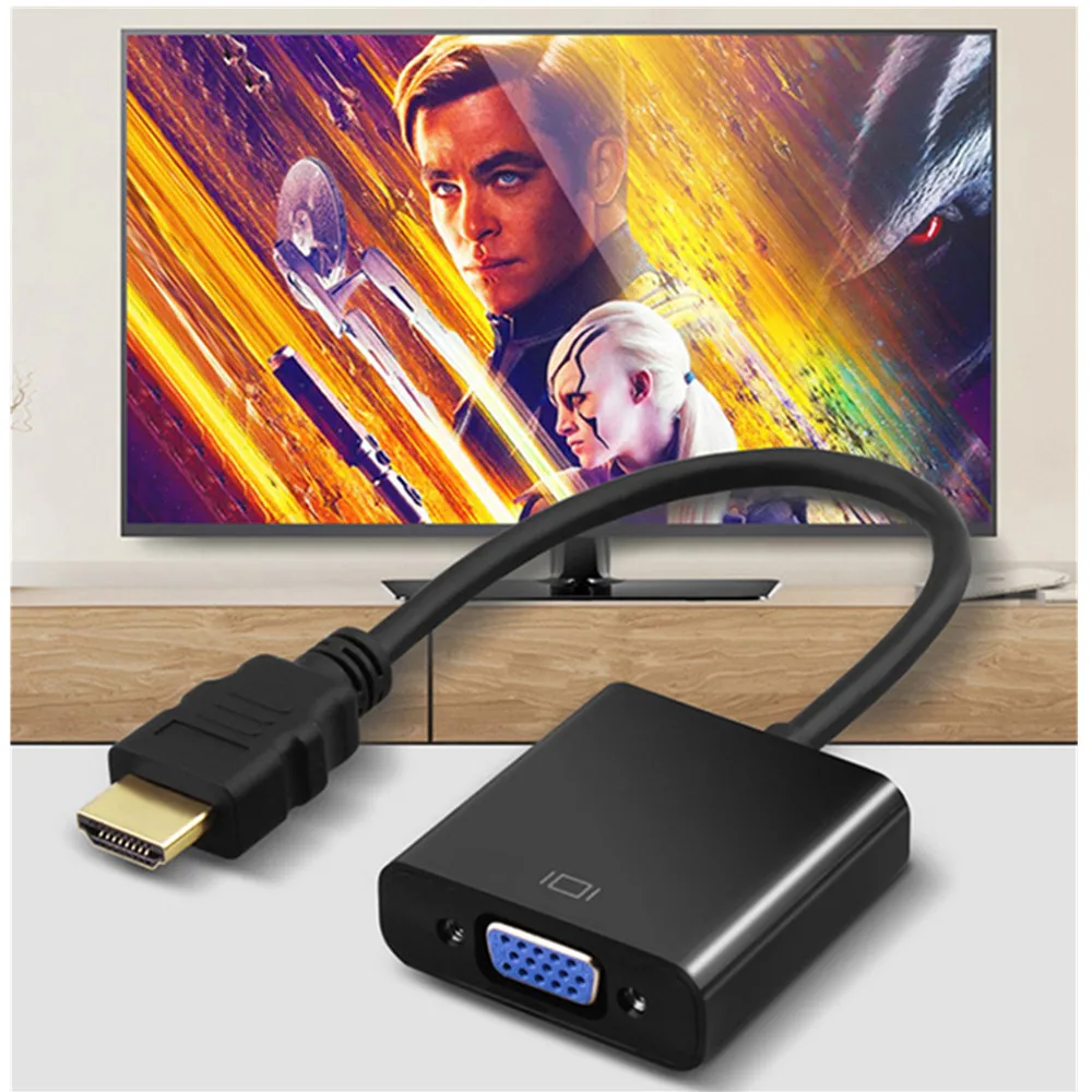 HDMI to VGA Video Converter Adapter Cable HDMI Male 2VGA Female Connector HD1080P Digital to Audio for HDTV Computer PCS Laptop HDMI to VGA Video Converter Adapter Cable HDMI Male 2VGA Female Connector HD1080P Digital to Audio for HDTV Computer PCS Laptop