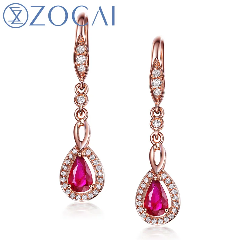 zocai genuine ruby gemstone 0 6 ct certified ruby drop zocai genuine ruby gemstone 0 6 ct certified ruby drop