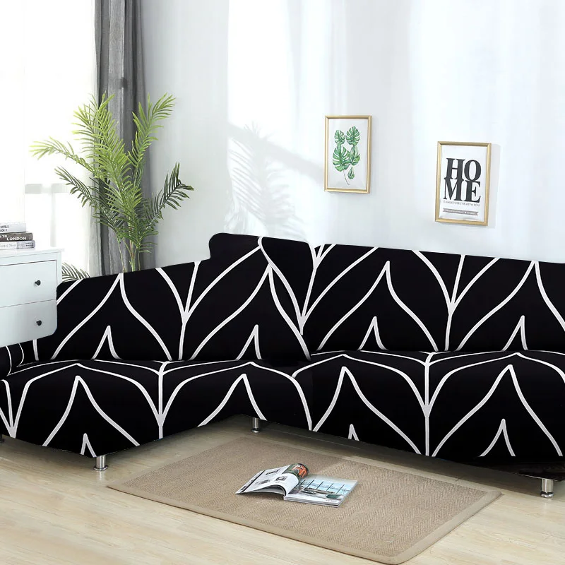 Chaise Longue Sofa Elastic Couch Cover funda cubre sofa Sofa Covers for Living Room(Must Order 2pieces) to fit for Corner Sofa - Цвет: Color18