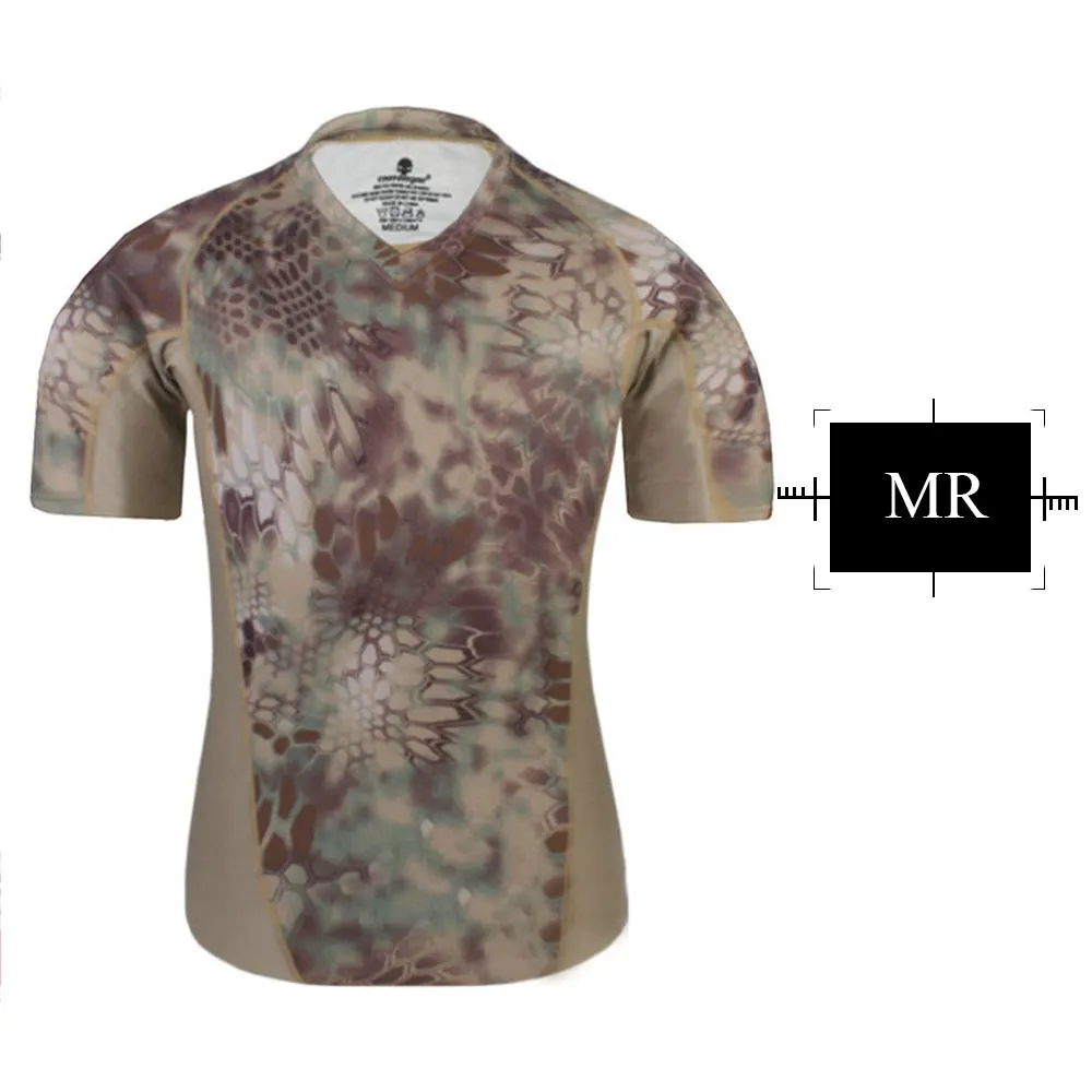 EMERSONGEAR облегающие базовый слой камуфляжные рубашки для бега Военная Охота Рубашка дышащая короткий рукав Мультикам EM9167 - Цвет: MR
