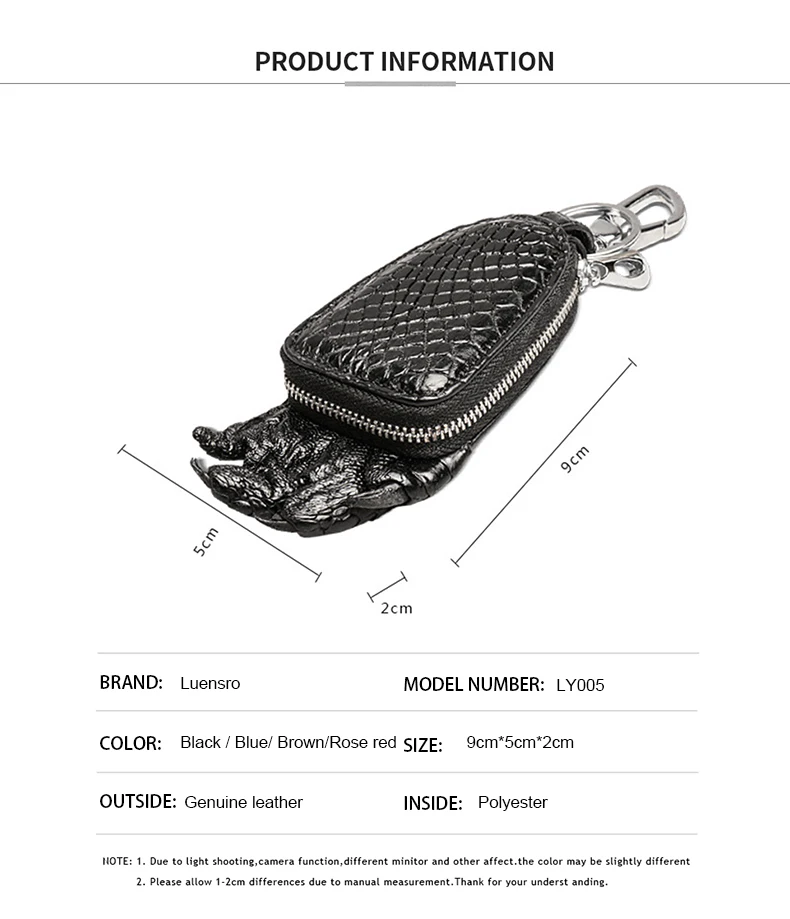 Натуральная крокодиловая лапа, натуральная кожа, мужской и женский кошелек для ключей, натуральная кожа, Автомобильный ключ, сумка, кошелек, унисекс, для мужчин и женщин, ключница, чехол для ключей