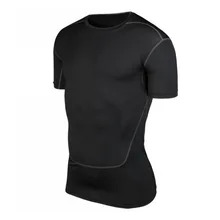 Men Sports Tights Short Sleeves Sportwear Dry Quick Running Sport Wear Male Fitness Basketball Shirt Men 3XL Black Green