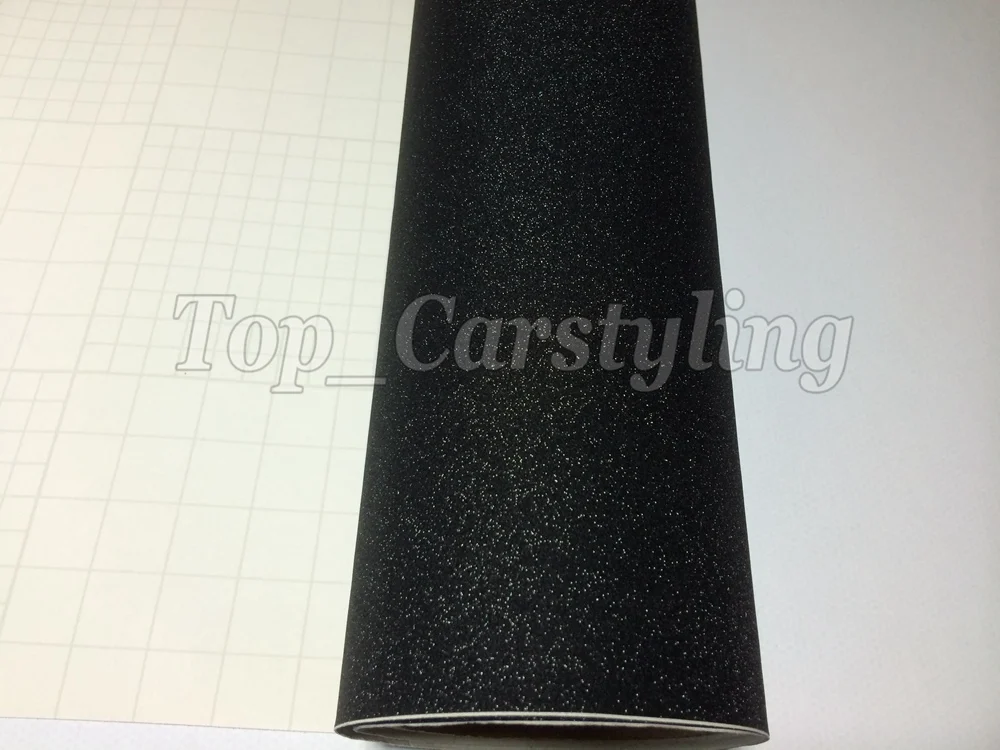 Black glitter frosty vinyl car wrap film sandy 3m (6)