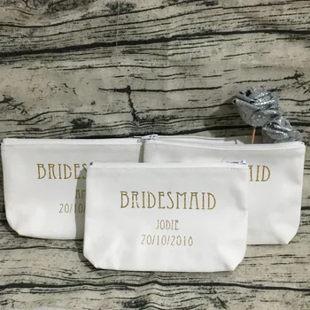 

Personalized design set of 4 bridesmaid names makeup toiletry kits wedding Gift Make Up Bags Unique Gift for Bridal Party favor