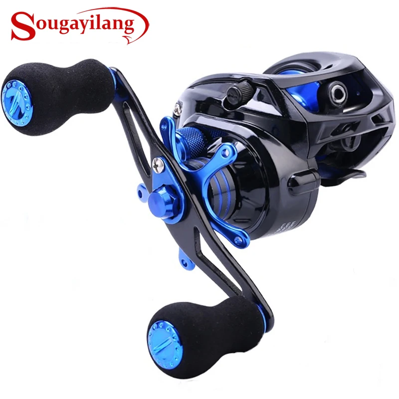 Sougayilang Dual Brake System Baitcasting Reel 9+1 Ball Bearings 7.0:1 Gear Ratio Freshwater Saltwater Baitcasting Fishing Gear