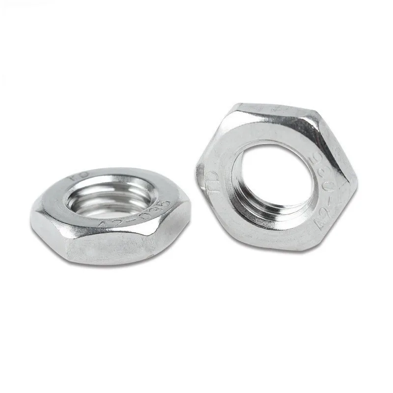 H055 Stainless Steel Hexagonal Nut Thin Hex Nuts DIN439 M3 M4 M5 M6 M8