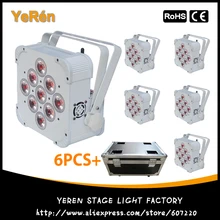 6 шт.) с Flight Case беспроводной аккумуляторный светодиодный светильник RGBWA+ УФ-светильник ing 6в1 Dj моющийся светильник DJ светильник s