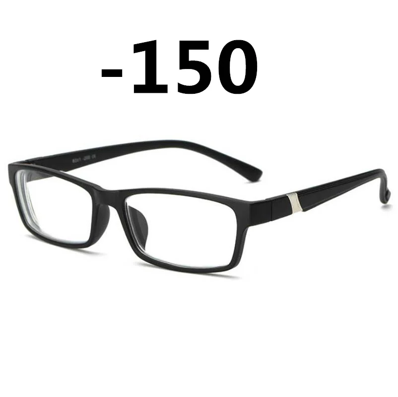 Студентов, защитный чехол для мобильного телефона, полная оправа, миопия, очки, украшения из металла близорукие очки Повседневное-1,0-1,5-2,0-4,5-6,0 диоптрий M07 - Цвет оправы: Black Myopia 150