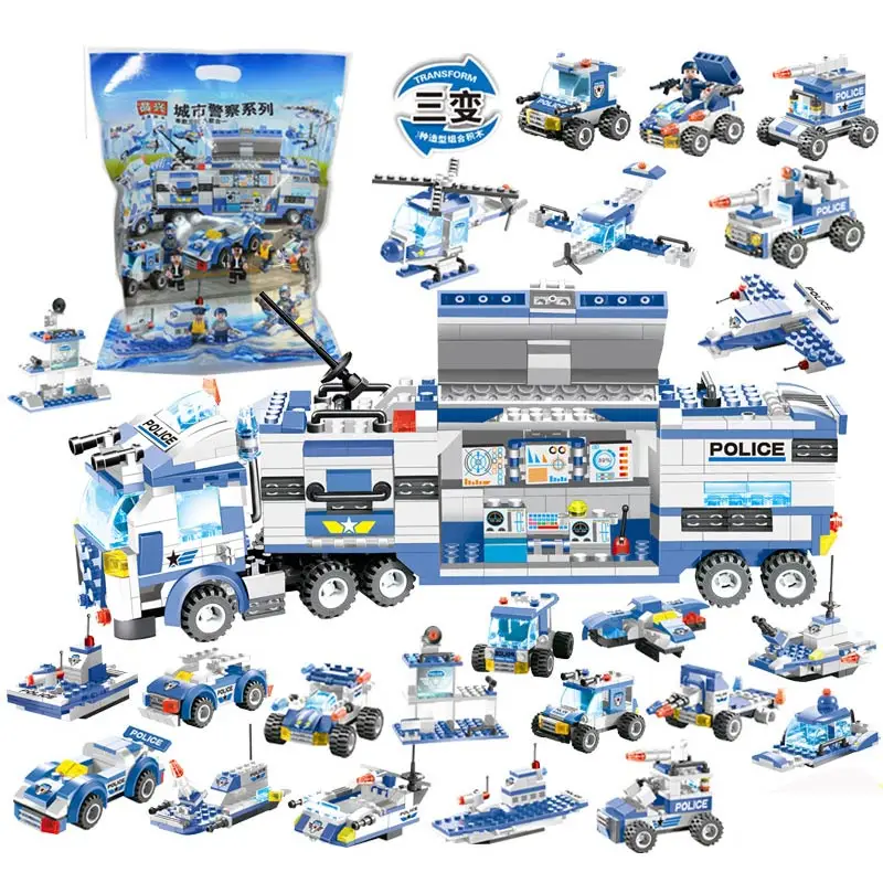 

ATTOP Bagged DIY Building Blocks Educational Toys Children Gift Christmas Chinese Destroyer car Truck Bricks Legoings