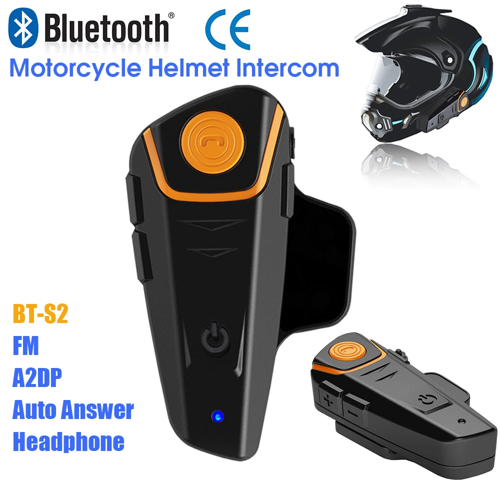 2 x 1000M BT-S2 Bluetooth Interphone Motorcycle Helmet intercom Headset MP3 FM 