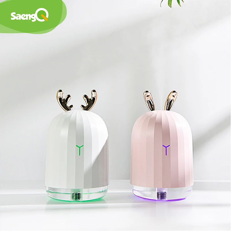 

saengQ Ultrasonic Air Humidifier Essential 220ML Oil Diffuser With LED Night Lamp Electric Aromatherapy USB Humidifier