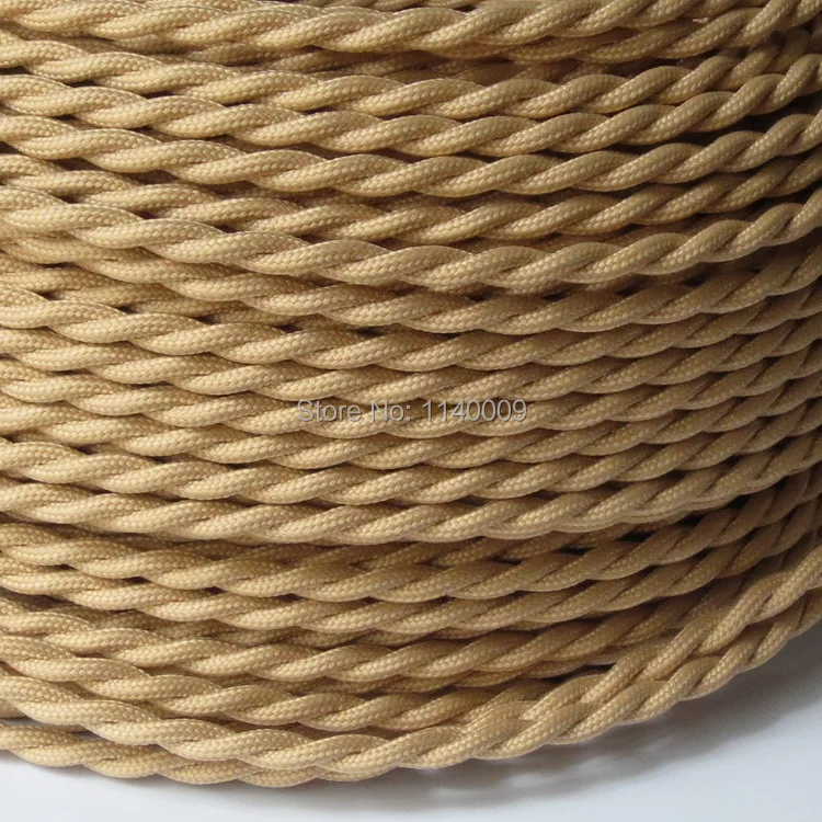 

10 Meters/Lot 2 Wire 0.75mm2 Colorful Twisted Cloth Covered Wire Twisted Cable Vintage Light Cord