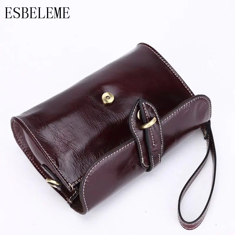 

Luxury Genuine Leather Women Single Shoulder Bags for Ladies Burgundy Black Cover Hand Bags Female Cow Leather Crossbody YG294
