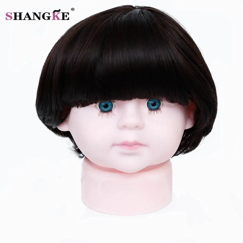 SHANGKE Short Baby Hair Wig Bob Hair Wigs With Tidy Bangs For Children