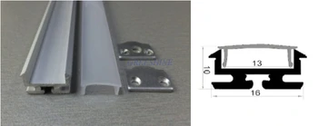 

2000mmX16mmX10mm for 13MM PCB led rigib bar Anodized LED Aluminum Profile Extrusion 0.5-3M with cover Free shipping 50pcs/lot