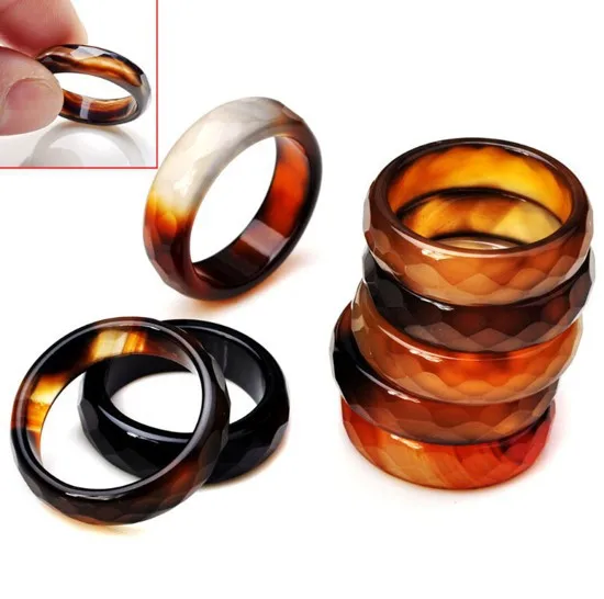 

New Wholesale Lots 10PCS Natural Natural Stone Rings Jewelry Band Rings Gift 5mm-6mm