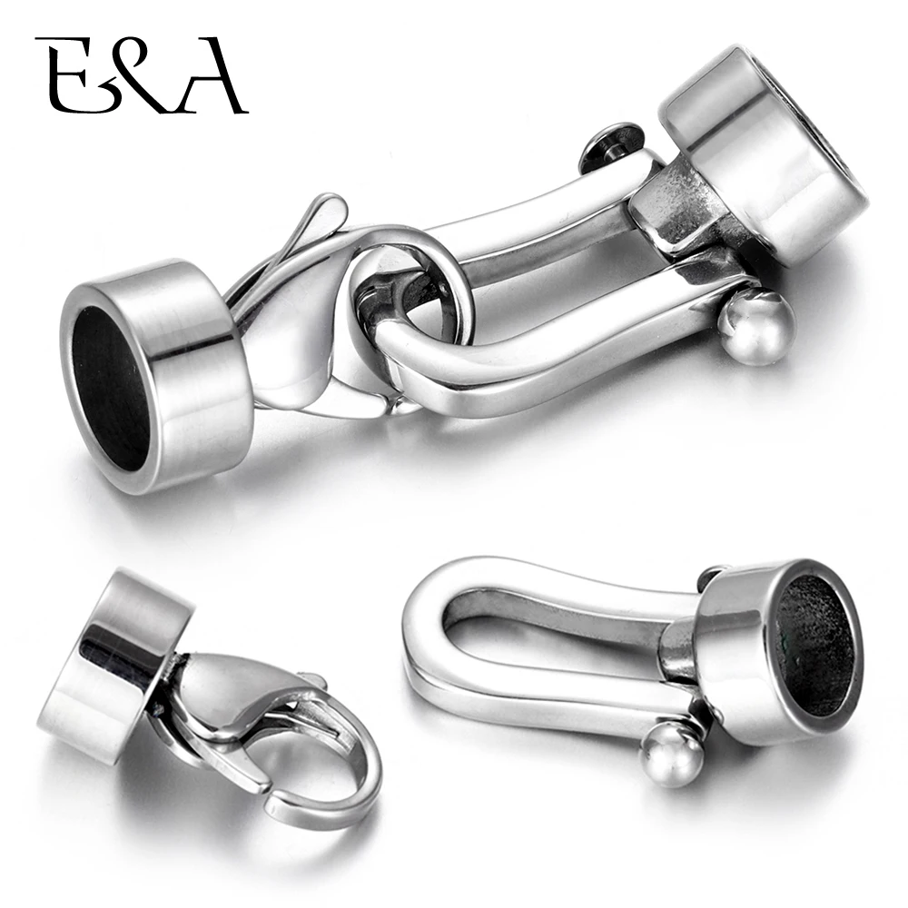 

Stainless Steel Bayonet Clasp Hole 8mm Lobster Clasp End Hook DIY Leather Bracelet Connector Jewelry Making Supplies Wholesale