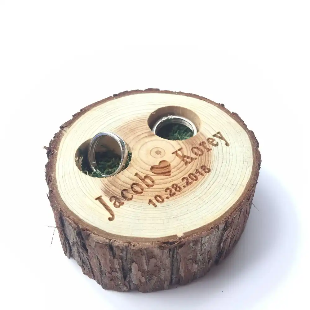 Wedding Ring Box Personalized Ring Bearer Box Rustic Wedding
