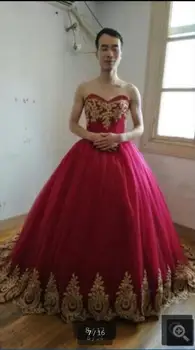 

2017 new arrival gold lace Ball Gown prom Dresses Sweetheart Princess Beaded Lace Appliques Colorful prom Gowns best selling
