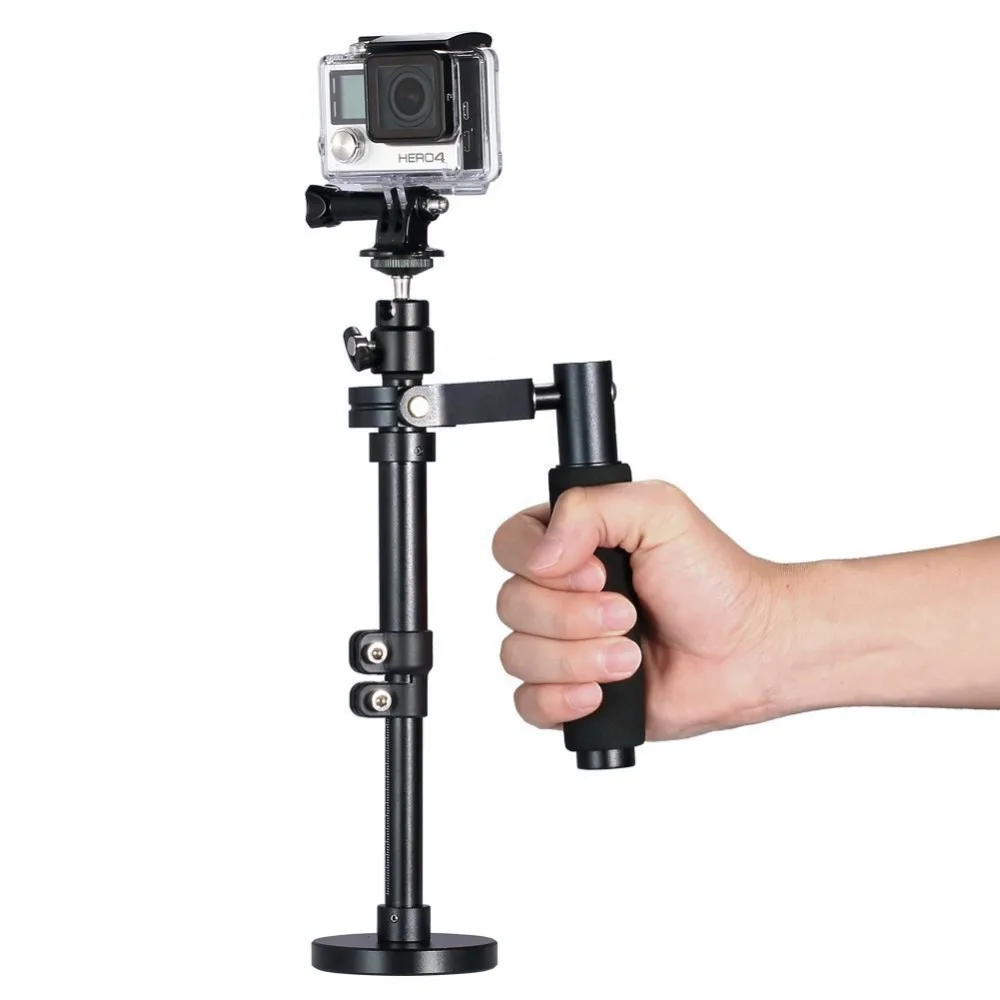  New Aluminum Alloy Mini Handheld Stabilizer Steadicam Camera Stand with 2.2-3.5 Inch Cellphone Adap
