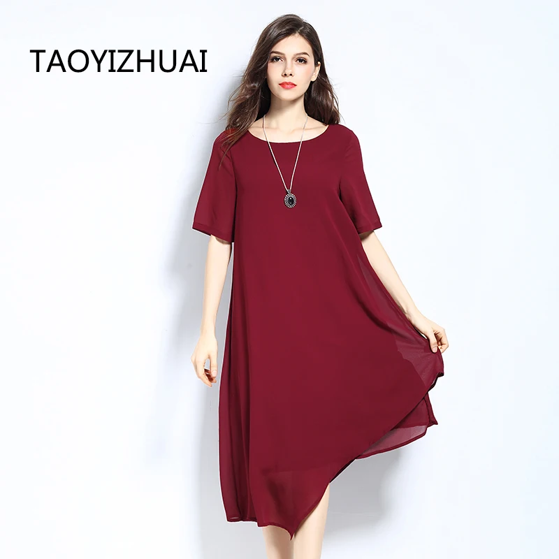 

TAOYIZHUAI Summer New Arrival High Street Style Red and black color Asymmetrical elegant fashion party chiffon lady dress11502
