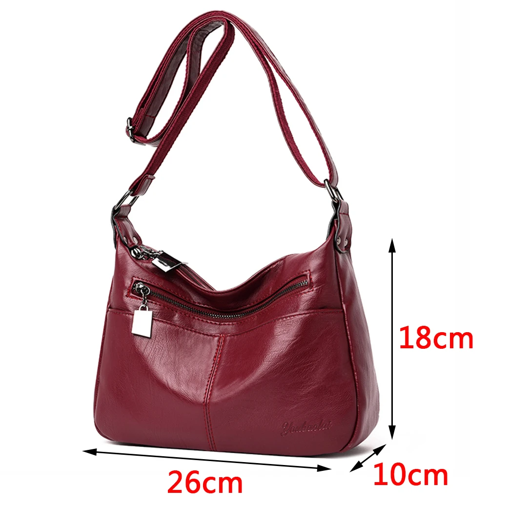 New Multi-Pocket Leather Luxury Handbags Women Bags Designer Handbags High Quality Crossbody Bags For Women Sac A Main Bolsas