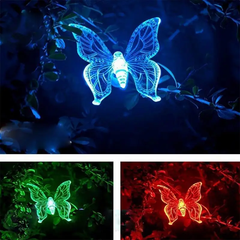 Chiclits Color-Changing LED Garden Solar Light Outdoor Waterproof DragonflyButterflyBird Lawn Lamp For Garden Path Decoration (5)