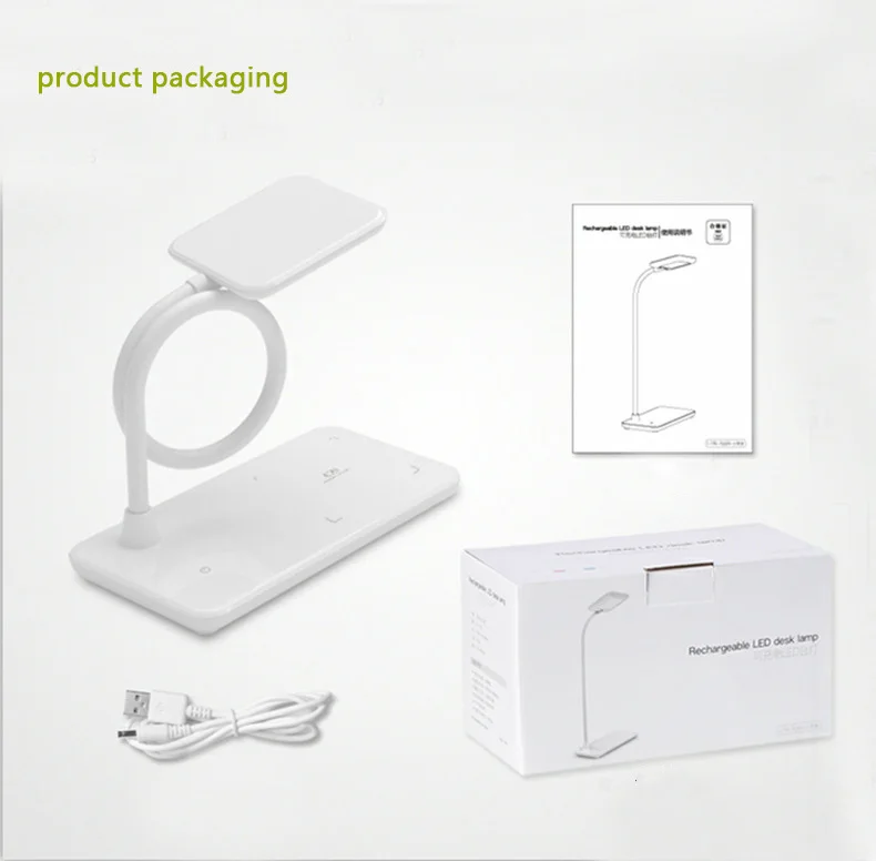 LED table lamp with QI mobile phone wireless charger smart phone