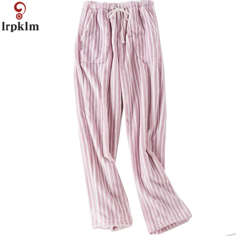 Flannel Pajama Pants Men And Women Autumn Winter Models Thick Coral Fleece Solid Color Warm Trousers Home Pants As020 (14)