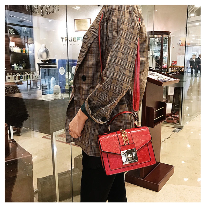 New Retro Fashion Women Handbag Stone Pattern Quanlity PU Leather Small Square Shoulder Bags Messenger Female Purse Bag SS3516 (1)