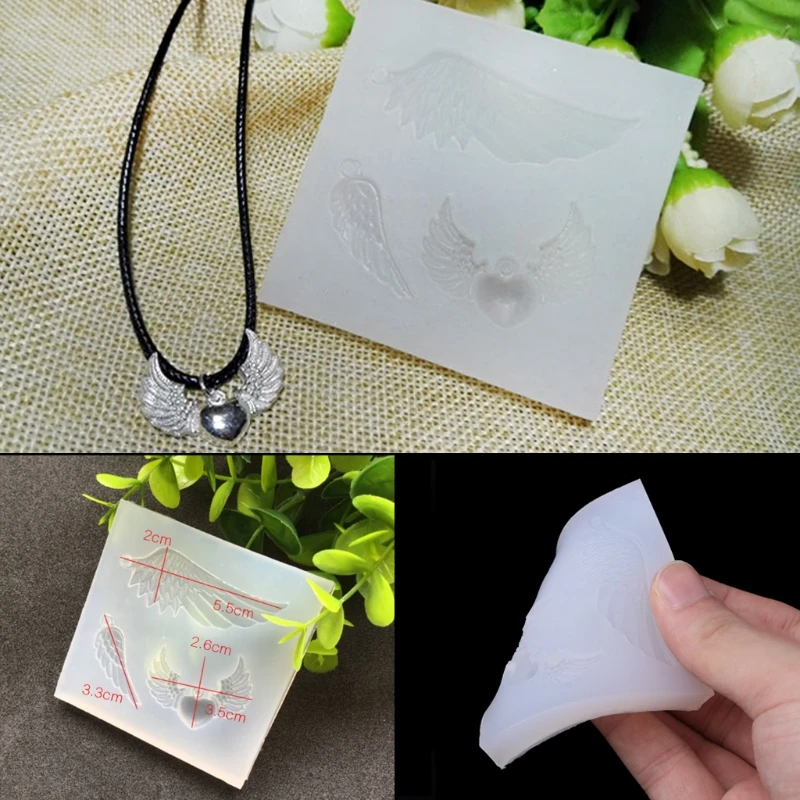 Angel Wings Silicone Pendant Making Jewelry Pendant Resin Casting DIY Mould Angel Wings Silicone Pendant Making Jewelry Pendant Resin Casting DIY Mould