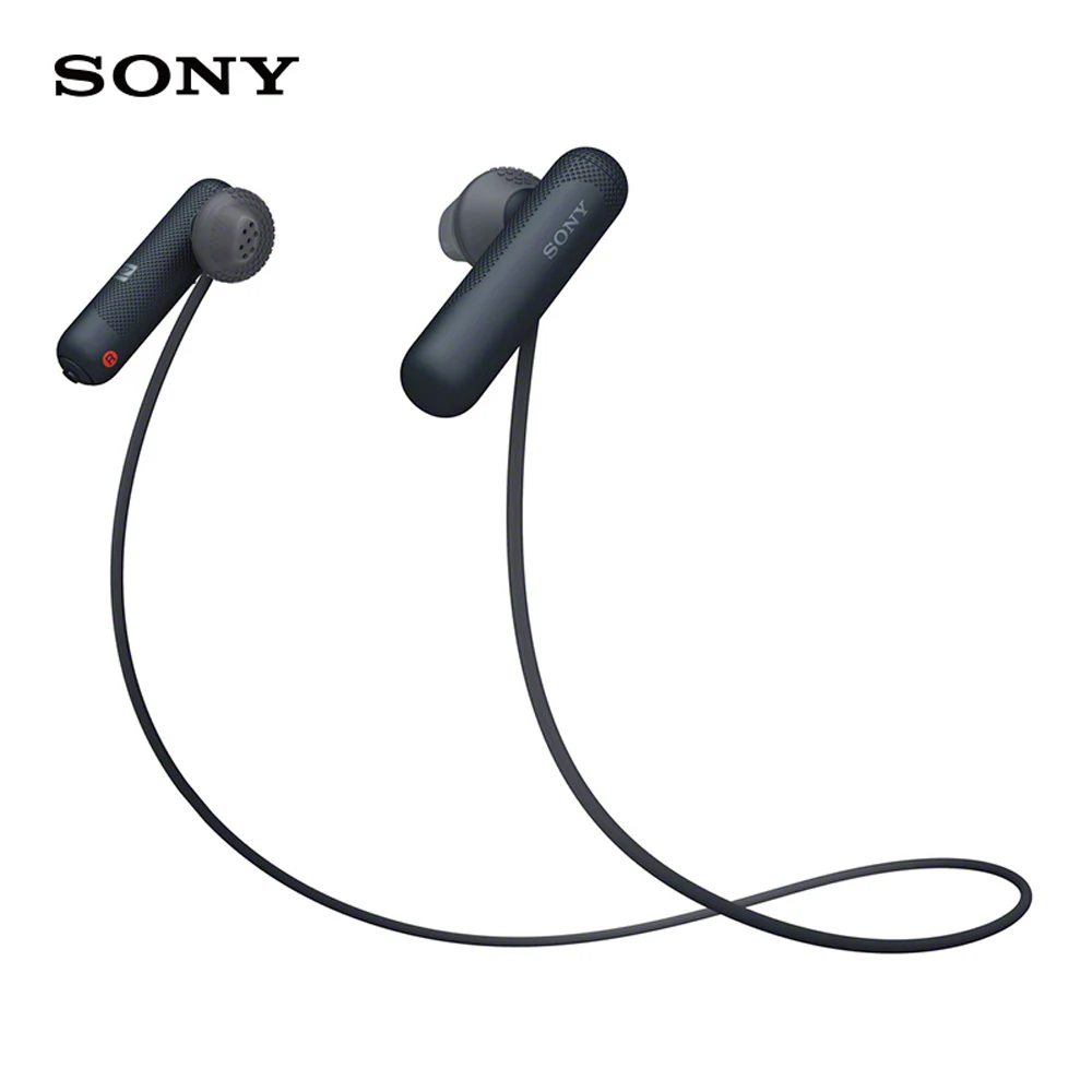 Спортивные наушники SONY WI-SP500, беспроводные bluetooth-наушники IPX4, влагозащищенная гарнитура с микрофоном - Цвет: Черный