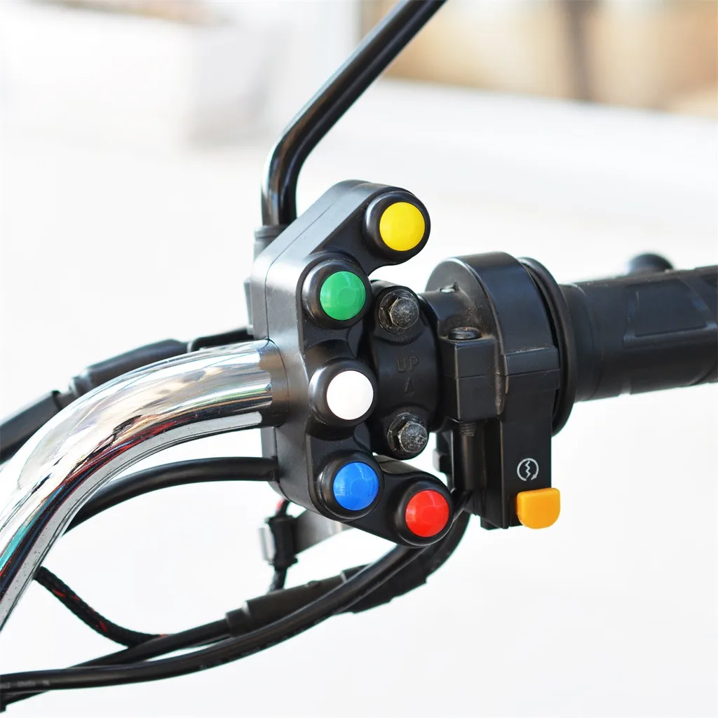 Универсальный Высококачественный Прочный Алюминиевый 5 кнопочный переключатель для мотоцикла водонепроницаемый 22 мм руль противотуманных фар переключатель#30