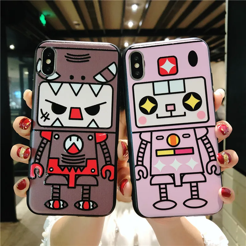 Cute Cartoon Embossment Soft TPU Case For iPhone X 6 6S 7 8 Plus Cover Ultra-thin PC Shell | Мобильные телефоны и