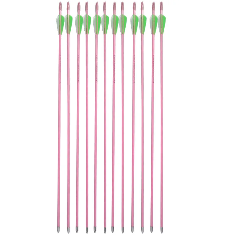 Crianças de Tiro com Arco Prática de Treinamento para Recurvo Flecha de Fibra de Vidro Flecha Espinha Arco 6 Pcs 300 3 Flecha Espinha 300 Prática de Treinamento Para